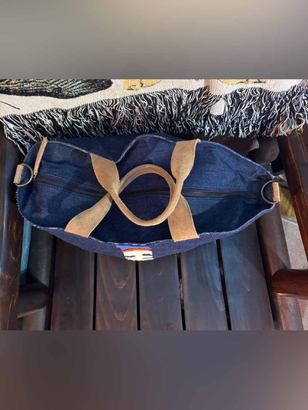 Parker Thatch Denim Bucket Bag w/ D Rings- see description - Picture 3 of 16